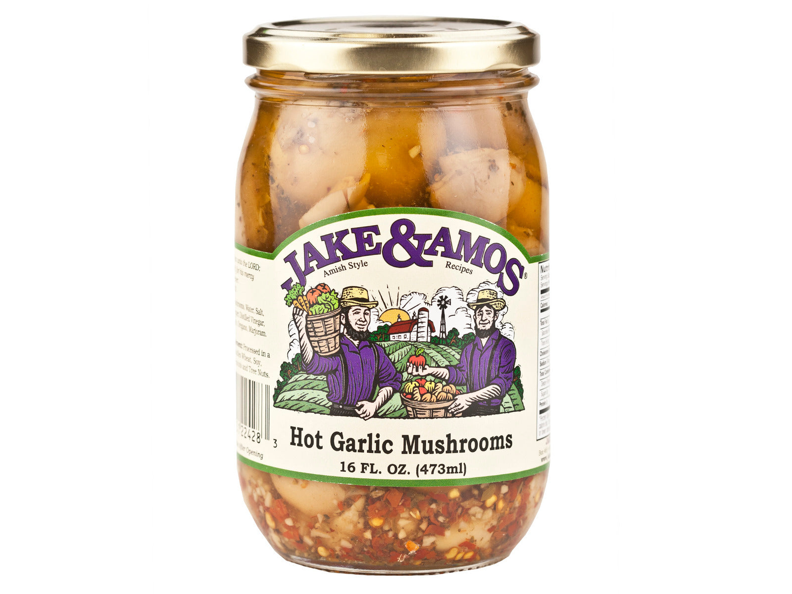 Amish - Pickled Mushrooms - Hot Garlic - Jake & Amos