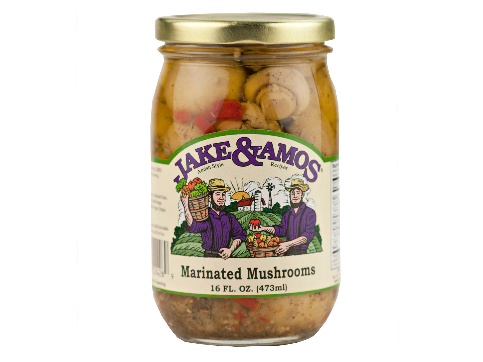 Amish - Pickled Mushrooms - Marinated - Jake & Amos - 1pt.